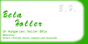bela holler business card
